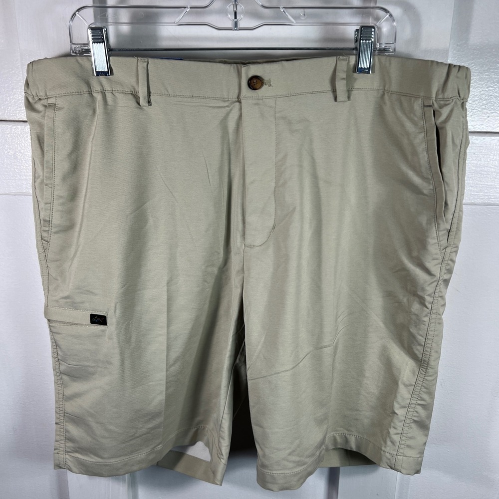 Greg Norman Mens Performance Golf Shorts Khaki Stretch Cargo 38 NEW 980358257